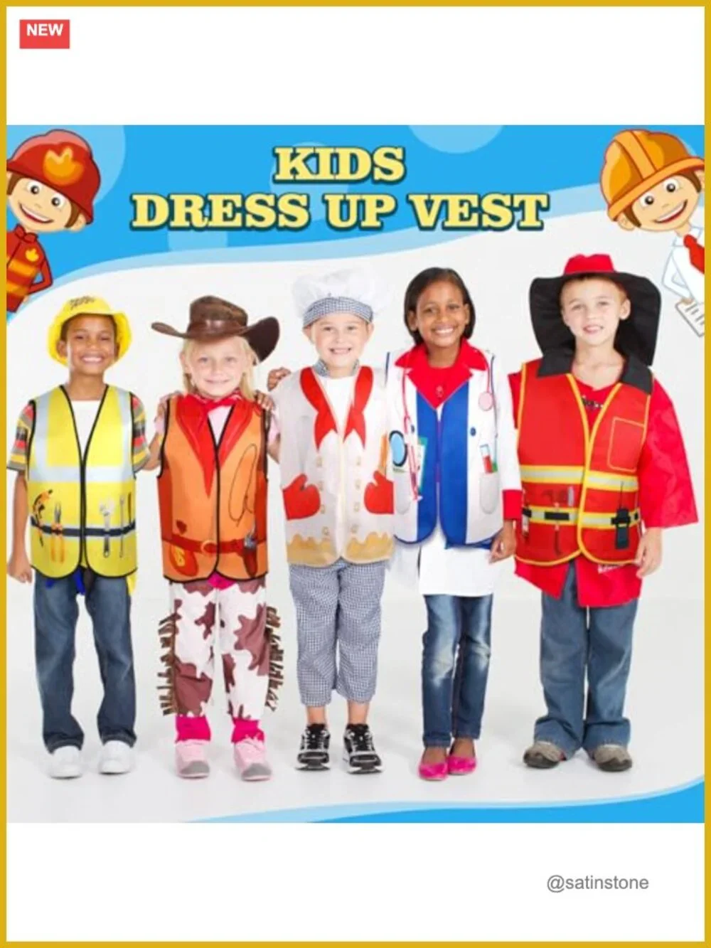20 Pcs Kids Career Dress Up Costume Set Role Play Community Helper Pretend Play